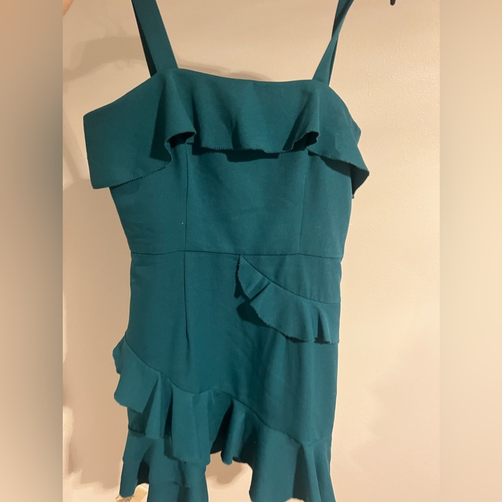 Teal ruffle dress